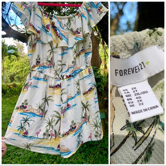 🌺[5/$40] Forever 21 Off The Shoulder Romper! 🏝 - Picture 2 of 3
